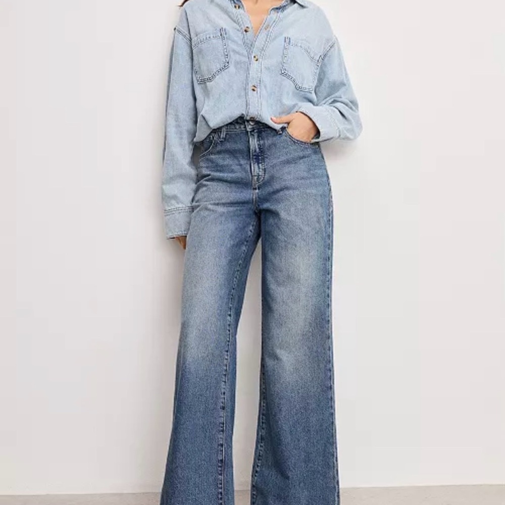 Good American Denim Shirt Jumpsuit